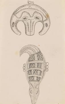 Alexis Preller; Baule Ornaments, Ivory Coast, sketches