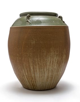 Digby Hoets; Large Pot with Grey-Green Glaze I