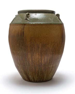 Digby Hoets; Large Pot with Grey-Green Glaze II
