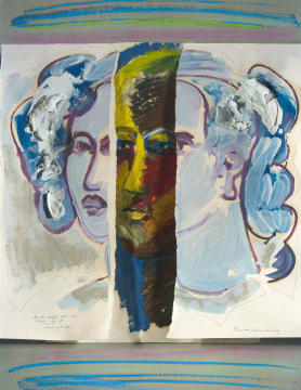 Christo Coetzee; Head with Roses: Tantra Discontinuity over Self Portrait 