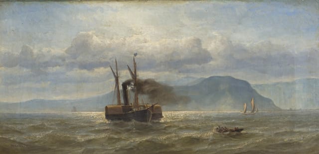 Continental School 19th Century; Shipping off False Bay coast