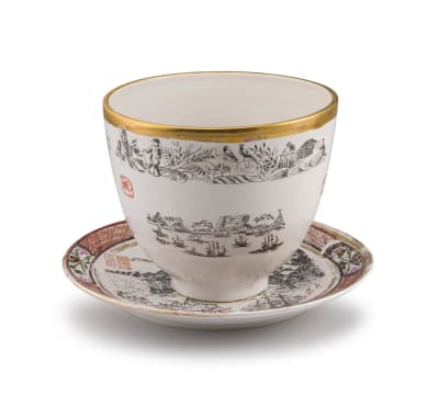 Ella-Lou O'Meara; Oriental and Dutch Motif Bowl and Plate, two