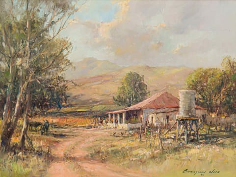 Christiaan Nice; Farm House in a Landscape