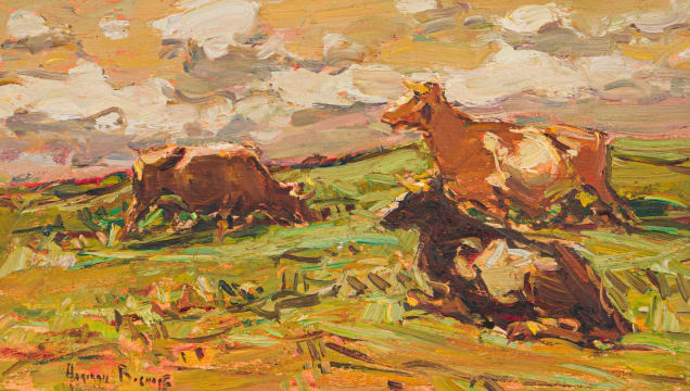 Adriaan Boshoff; Landscape with Cattle