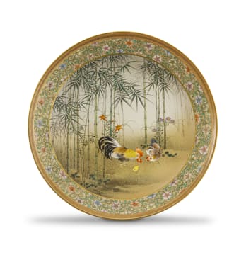 A Japanese Satsuma dish, S. Kinkozan, Meiji period, 1868-1912