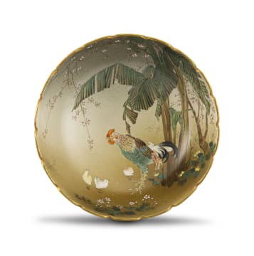 A Japanese Satsuma bowl, Kinkozan zo, Meiji period, 1868-1912