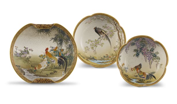 A Japanese Satsuma dish, S. Kinkozan, Meiji period, 1868-1912