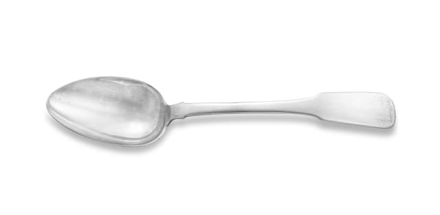 A Cape silver 'Fiddle' pattern dinner spoon, Lodewyk Willem Christiaan Beck, 19th century