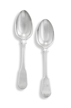 A Cape silver 'Fiddle' pattern dessert spoon, Fredrik Waldek, 19th century