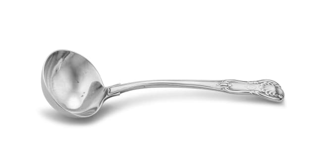 A George IV silver 'King's' pattern sauce ladle, William Ely & William Fern, London, 1821