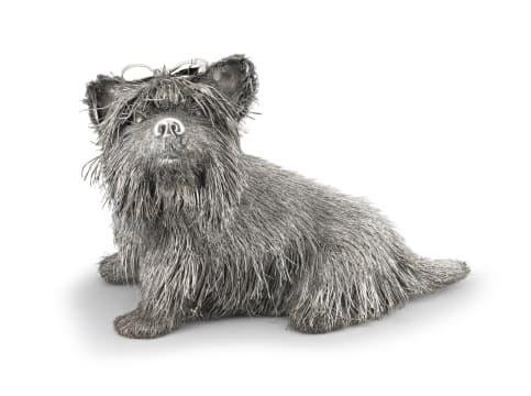 An Italian silver model of a Yorkshire Terrier, Gianmaria Buccellati, .800 standard