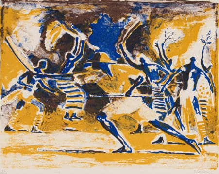 Gerard Sekoto; Casamance Dancers and Policeman