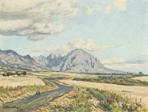 Robert Broadley; Figures Walking Along a Road