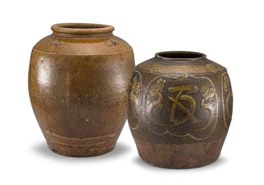 A Southeast Asian brown-glazed stoneware Martavan, 18th/19th century
