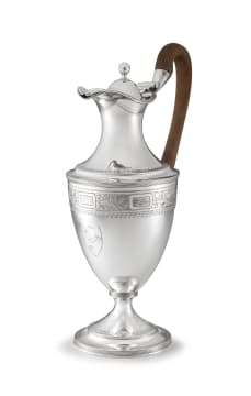 A George III silver coffee pot, possibly Peter & Anne Bateman, overstruck mark of Thomas Oliphant, London, 1792