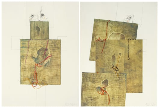 Judith Mason; Patchwork Scarecrow I; Patchwork Scarecrow II, two