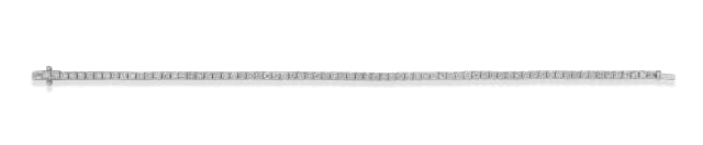 Diamond and 18ct white gold line bracelet