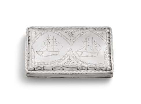 A Dutch silver cigarette case, maker's mark WK, 19th century, .833 standard