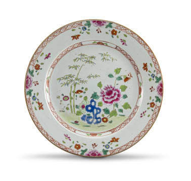 A Chinese famille-rose plate, Qing Dynasty, Qianlong period, 1736-1795
