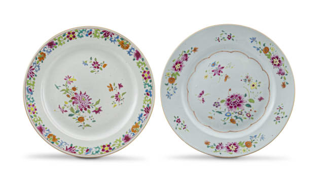 A Chinese famille-rose plate, Qing Dynasty, Qianlong period, 1736-1795