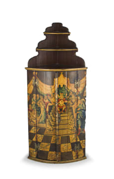 A Dutch painted corner cupboard, 19th century