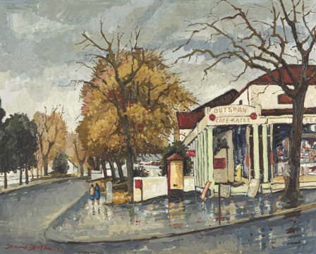 David Botha; Street Scene, Outspan Cafe