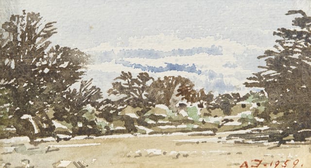 Adolph Jentsch; Landscape with Trees