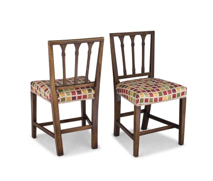 A pair of George III mahogany side chairs
