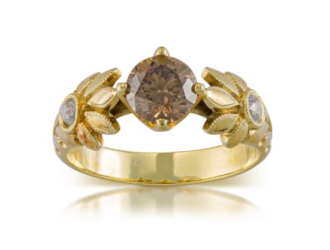 Diamond and 18ct yellow gold ring