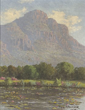 Vera Volschenk; Water with Mountains Beyond