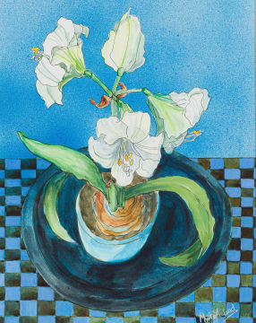 Lady Myrtle Acland; Potted Amaryllis in Flower