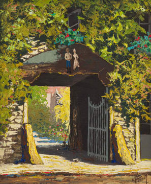 Marcel Harang; Rural Gate House with Figures