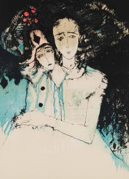Jean Jansem; Girl with Pierrot Doll