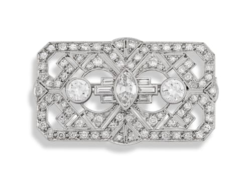 Diamond and platinum brooch