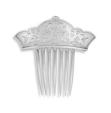 An American silver ladies comb, Kennard & Jenks, Boston, Massachusetts, 1876-1880, sterling