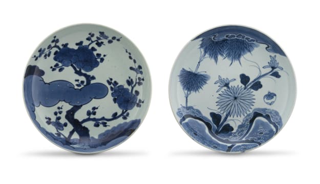 A Japanese blue and white dish, Meiji period, 1868-1912