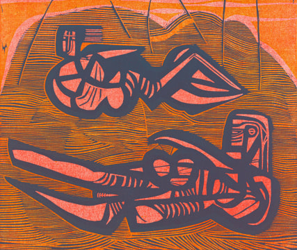 Cecil Skotnes; Two Reclining Figures