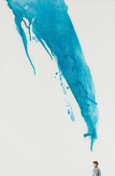 Tanya Poole; Blue Abstract with Man