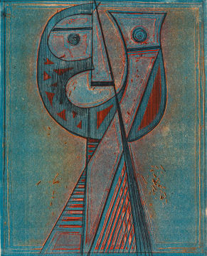 Dirk Meerkotter; Abstract Head in Blue