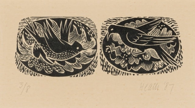 Bronwen (Jinny) Heath; Two Birds Bathing