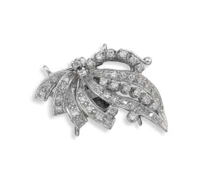 Diamond and 18ct white gold clasp, maker's initials BR Ltd, London 1966