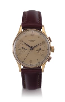 Gentleman's 18ct rose gold Chronograph Suisse wristwatch
