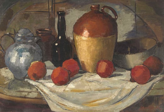 David Botha; Still Life with Jug and Pomegranates