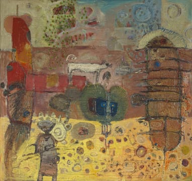 Hussein Salim; Abstract Composition with Dog