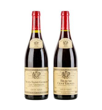 Louis Jadot; Beaune Cent Vignes & Nuits-Saint-Georges Les Vaucrains 1er Cru; 2001 & 1996; 2 (1 x 2); 750ml