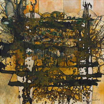 Gordon Vorster; Silhouetted Trees with Yellow II
