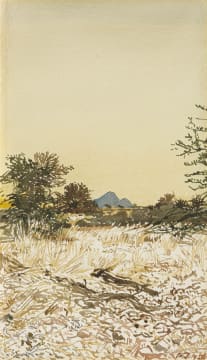 Adolph Jentsch; Landscape with Blue Mountains