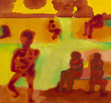Robert Hodgins; Nudes in a Green Field