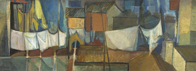 Stanley Pinker; Sails and Washing Malcesine, Lake Garda, Italy