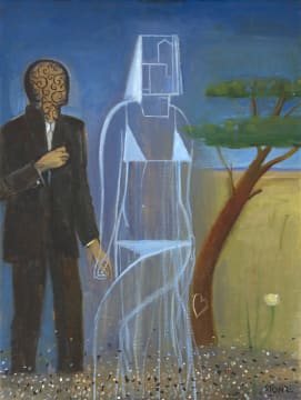 Simon Stone; A Man and a Woman in a Landscape